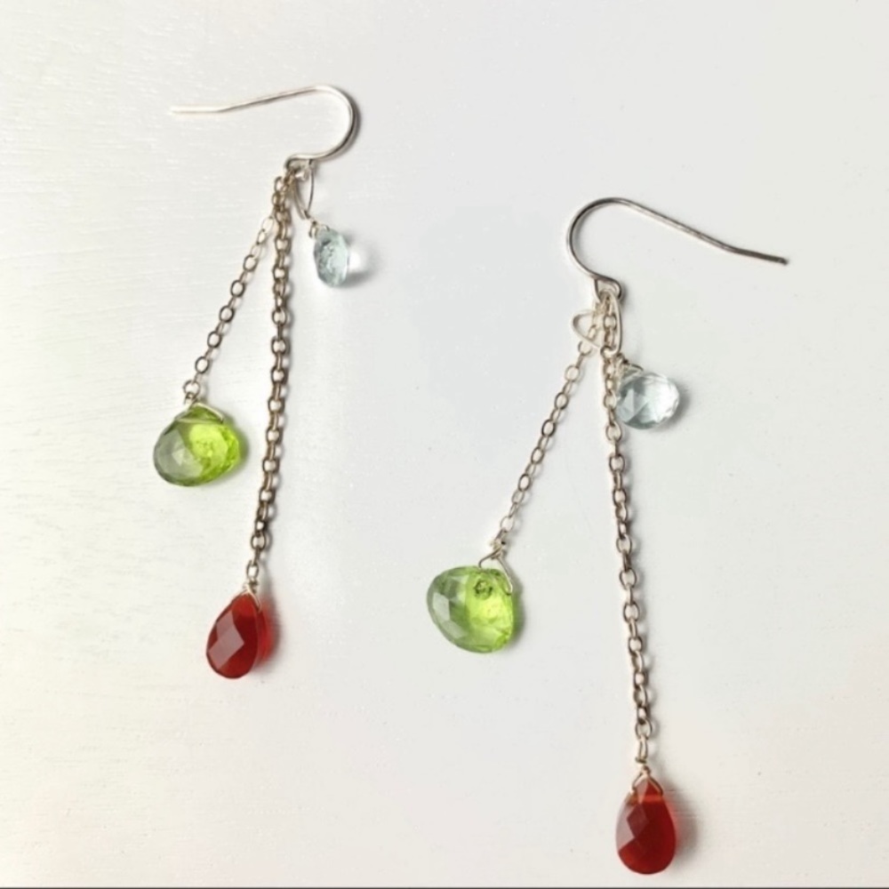 New : Sterling w Semi Precious Stone Earrings
